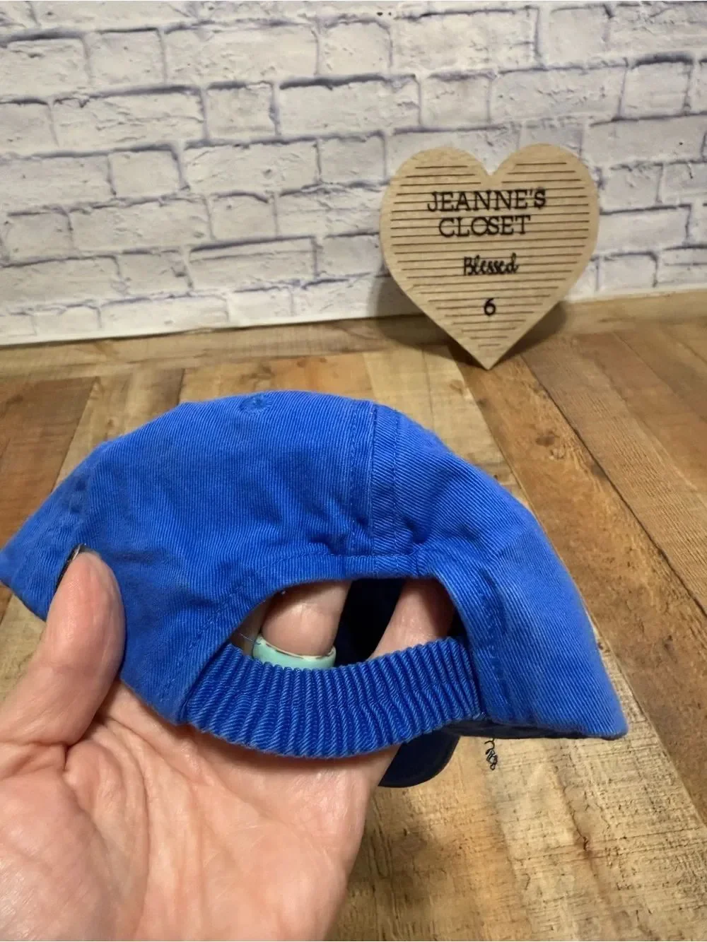 Ralph Lauren Hat Toddler Polo Elastic Back Baseball Blue w/ Cream pony